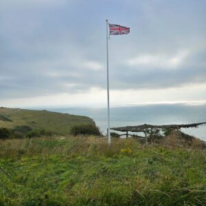 tall flagpole with union flag