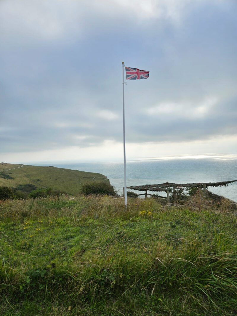 tall flagpole with union flag