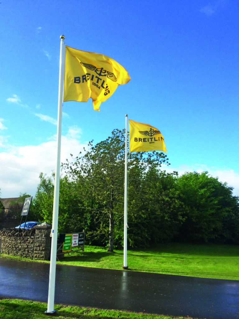 Event hire flagpoles with ground spike
