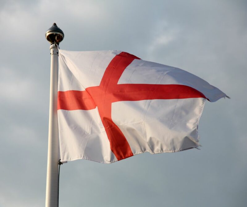 St George's flag on a flagpole