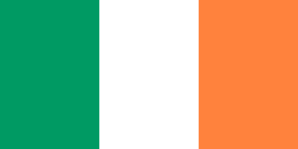 Eire flag - green white and orange colours