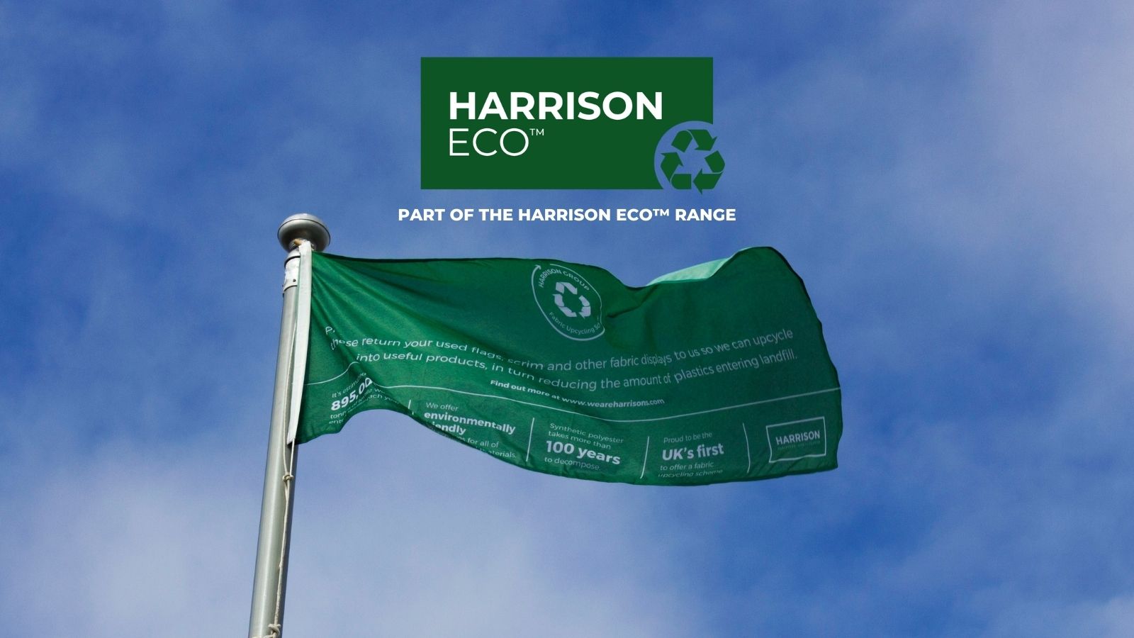 Image of Harrison Eco™ flag flying - part of the sustainable practices of Harrison Flagpoles