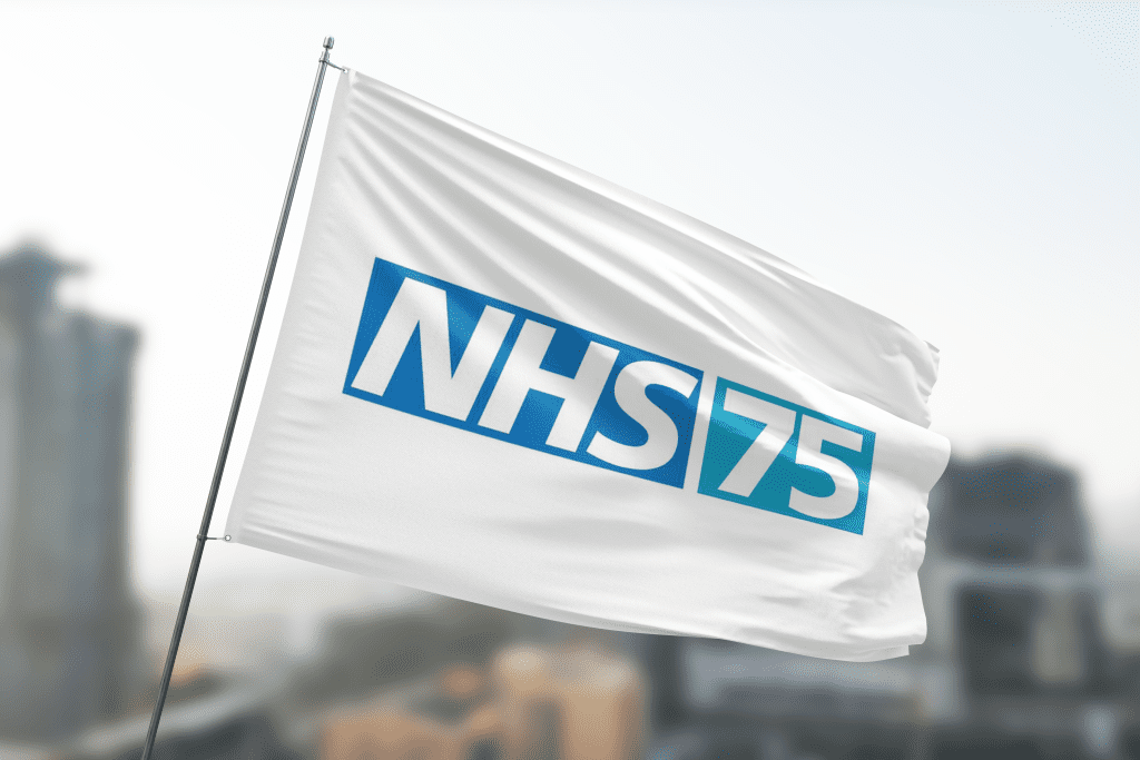 NHS 75th anniversary flag