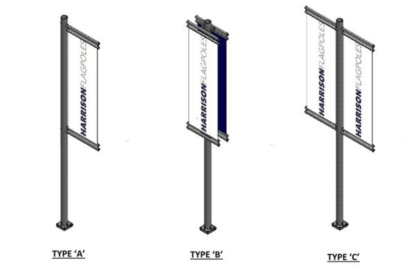 Banner poles for promotional displays - Harrison Flagpoles